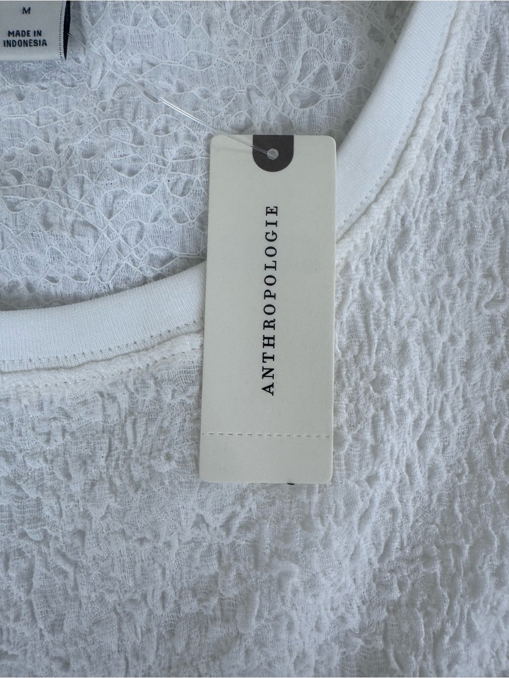 NWT Anthropologie Maeve Ruched Two Tone Textured Top Latte Ivory Size M adjusts - Picture 4 of 13